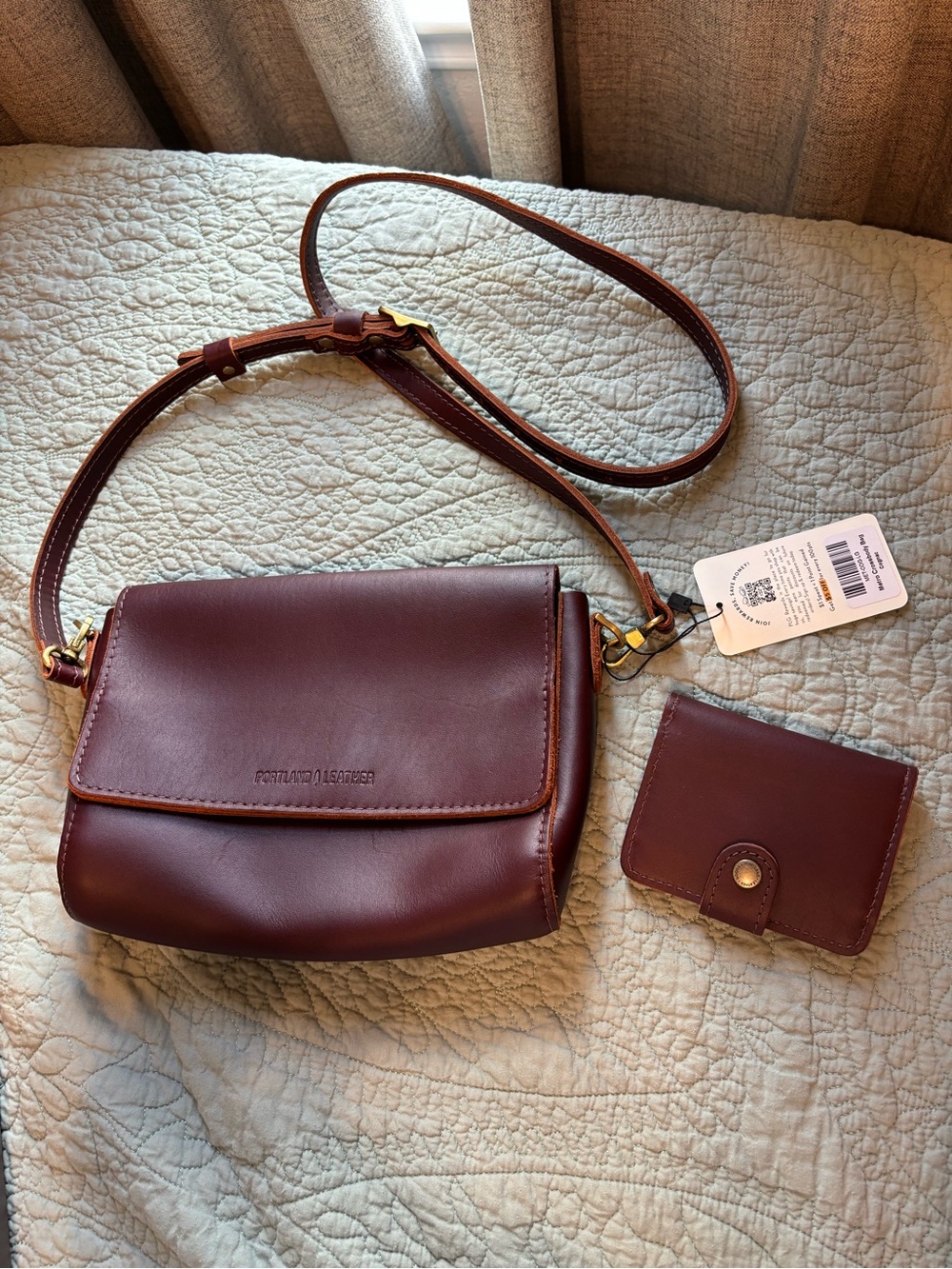 Portland Leather Crossbody with Matching Card Wallet - Picture 1 of 8